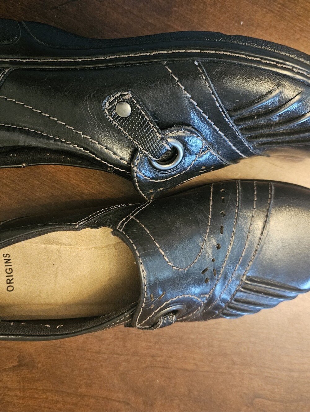 Earth Origins Black Leather Slip-On Loafers for Women New Size 8M - Picture 3 of 6